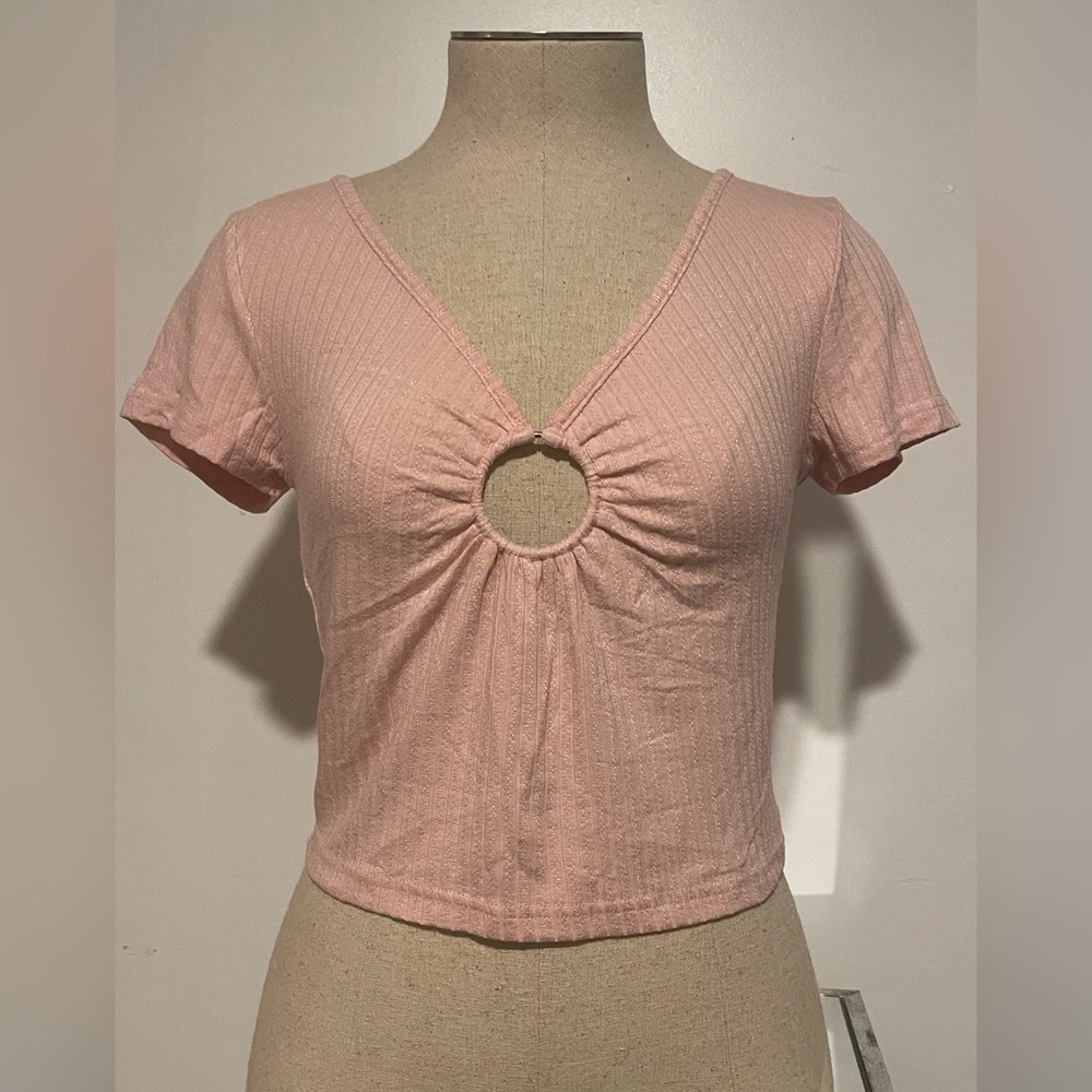 Zaful pink shirt sleeve shirt
